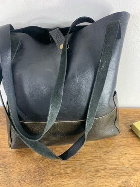 Top grain hand made tote leather bag